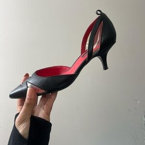 Elegant Black and Red Women's Kitten Heels